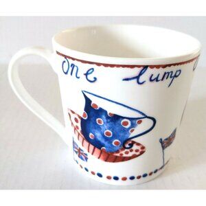 Rose Of England One Lump Or Two My Dear Coffee Mug White Fine Bone China 14 oz